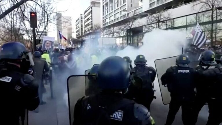 Protests In Paris After Emmanuel Macron’s Election Win, Cops Use Teargas